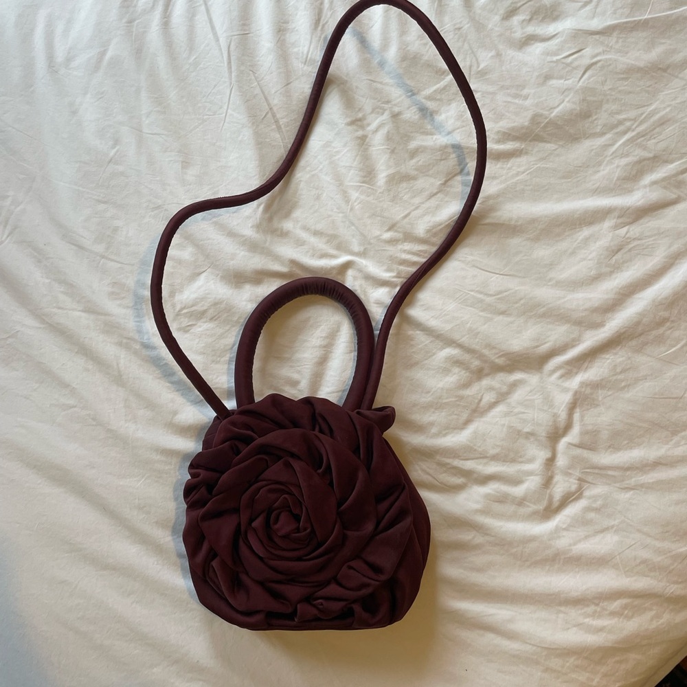 Maroon Staud Rosette Purse - Picture 3 of 6
